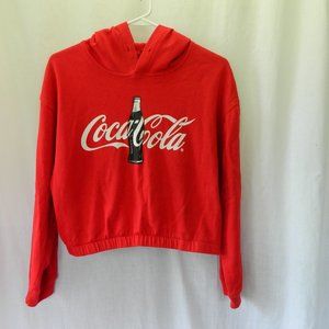 Coca Cola Cropped Hoodie Size M Red